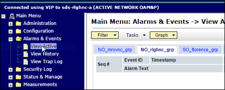 View Active Alarms View Active Alarms